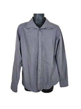 Untuckit Mens Slim Tall Large Wrinkle-Free Gray Button-Up Shirt